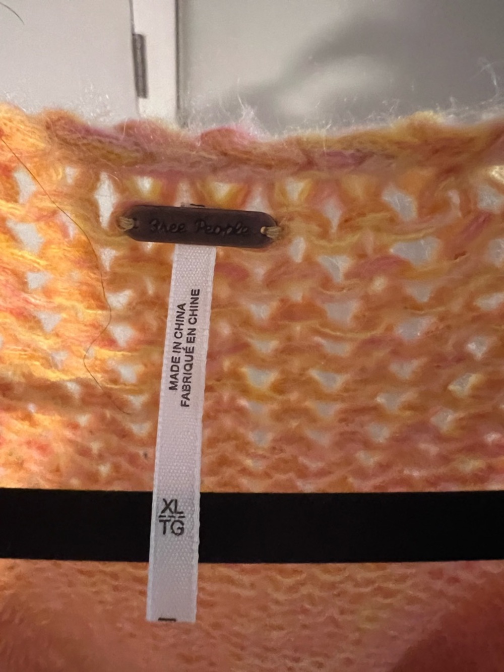 Free People Open-Front Chunky Knit Sweater Cardigan - Orange - Picture 5 of 9